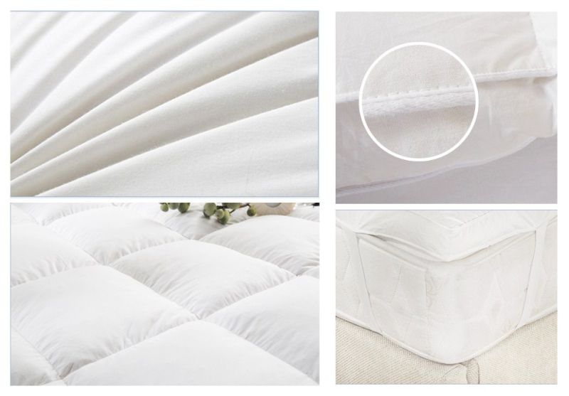 Wholesale Soft White Goose Down Feather Mattress Pad