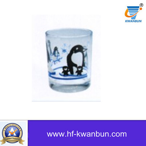 High Quality Glass Tea Cup with Pringting Tableware Kb-Hn0753