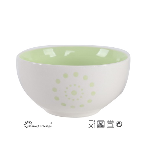 5.5 Inch Bright Color 2 Tone Glaze Bowl