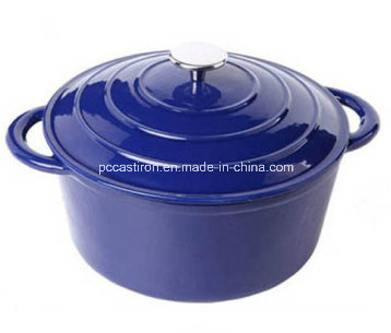 Round Enamel Cast Iron Casserole with Cast Iron Knob Dia 24cm