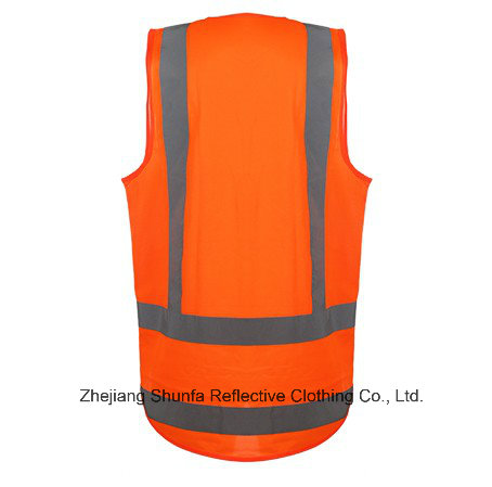 Hot Fashion High Visibility Workwear Reflective Safety Vest with ID Pocket