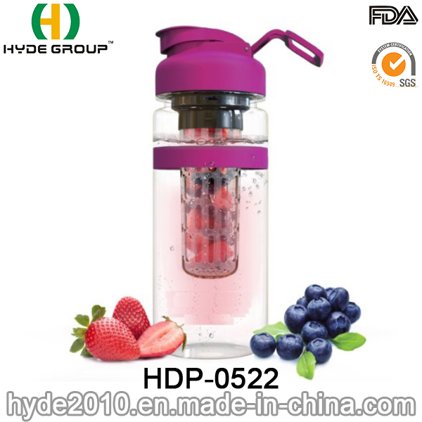 2016 Newly Plastic Fruit Infuser Water Bottle, Tritan Fruit Infusion Bottle (HDP-0522)