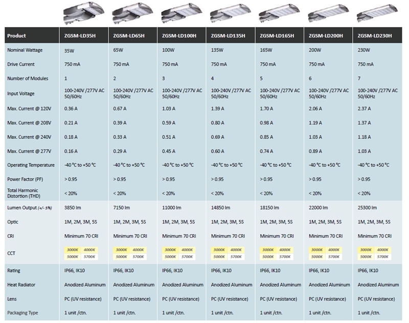 100W LED Street Light with UL DLC CE SAA for All Markets