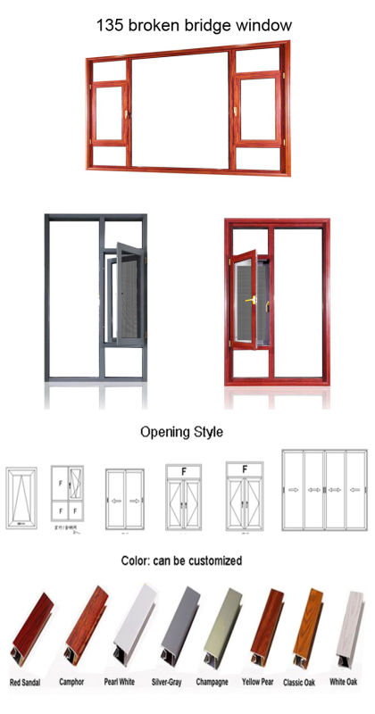 Feelingtop 1.8mm Aluminum Alloy Environmental Soundproof/Waterproof Aluminium Window (FT-W135)