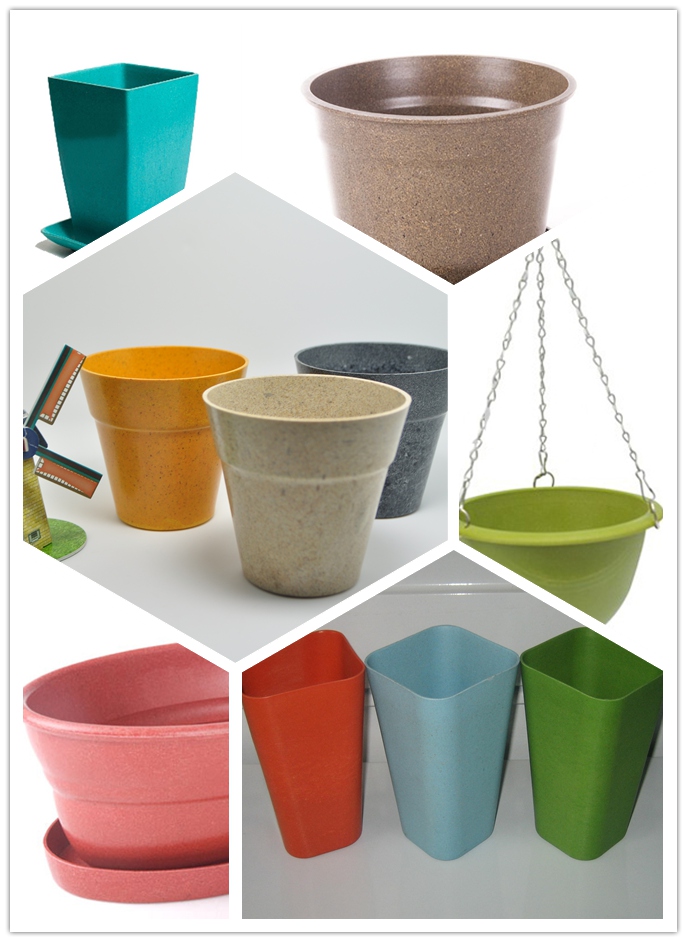 Eco Bamboo Fiber Flower Pot