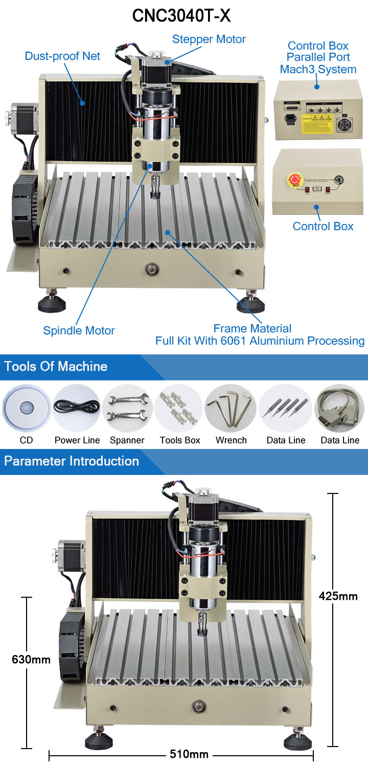 CNC Woodworking Tools MDF Plastic Board Cutting Engraving