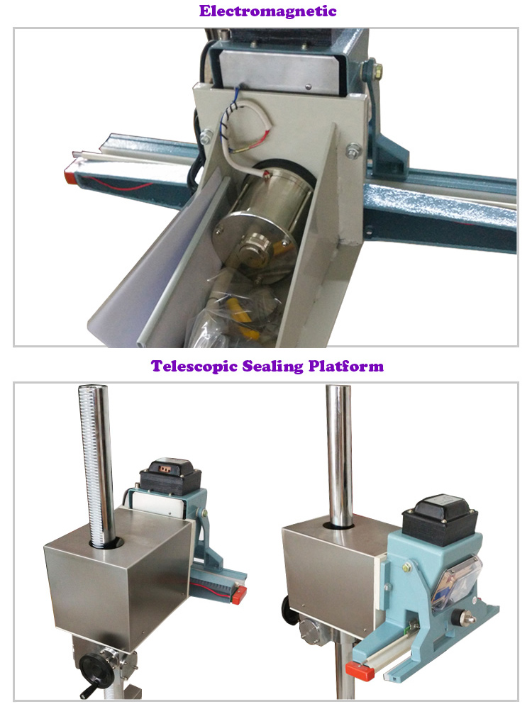 Automatic Pedal Sealing Machine Foot Sealer with Electric Magnetic and pneumatic Cylinder, Code Printer