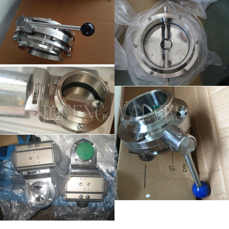 Stainless Steel Sanitary Grade Clamped Pneumatic Butterfly Valve (JN-BV1007)