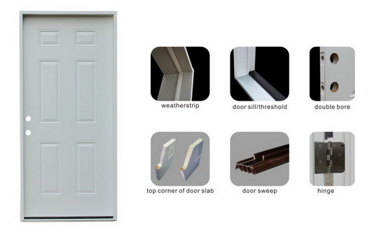 American Prehung Front Steel Exterior Glass Entry Door