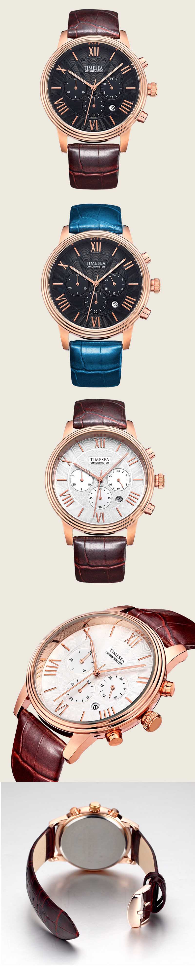 Luxury Leather Analog Date Men's Quartz Watch 72232