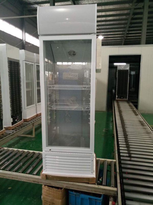 Supermarket Showcase Display Refrigerator Upright Glass Door Chiller