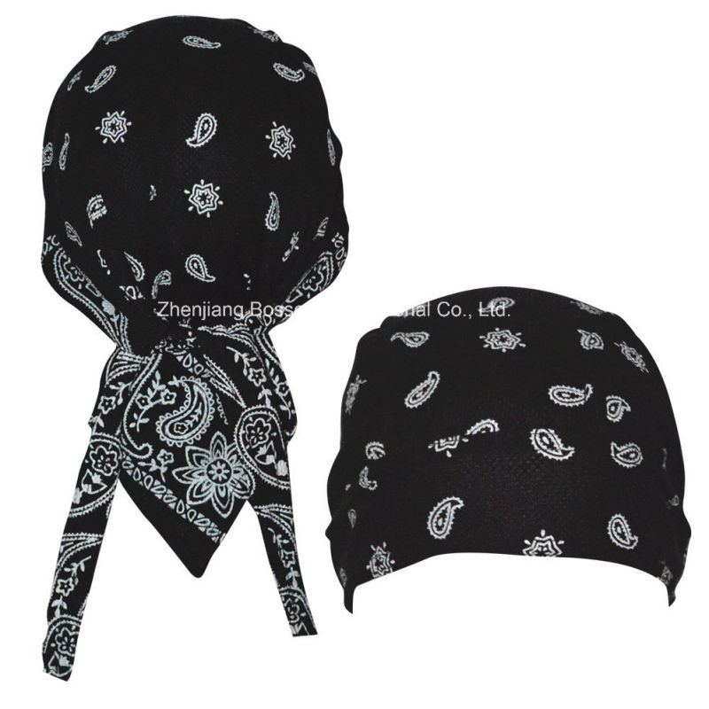 Custom Made Cotton Paisley Printed Promotional Sports Bandana Cap Headscarf