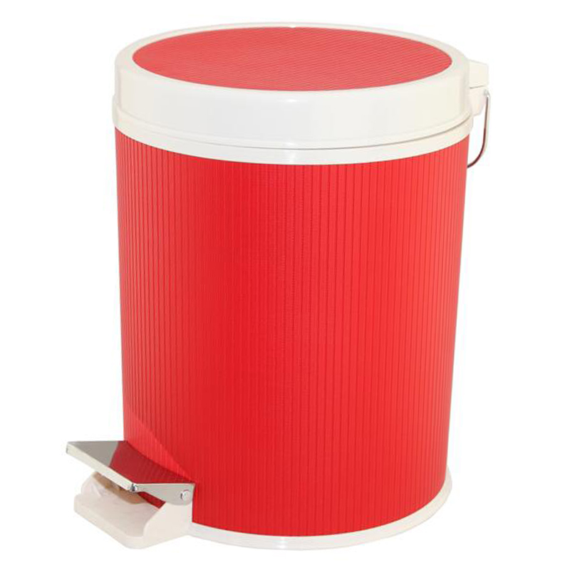 Leather Covered Plastic Foot Pedal Waste Bin