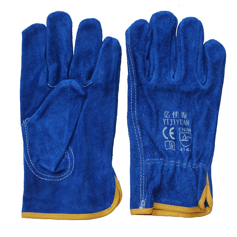 Cowhide Split Leather Drivers Industrial Safety Glove Mechanical Leather Work Gloves