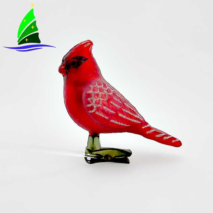 Christmas hanging glass bird ornament 