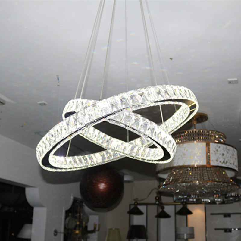 Modern Two Round Luxury Crystal Chandelier, Hotel Pendant Lighting