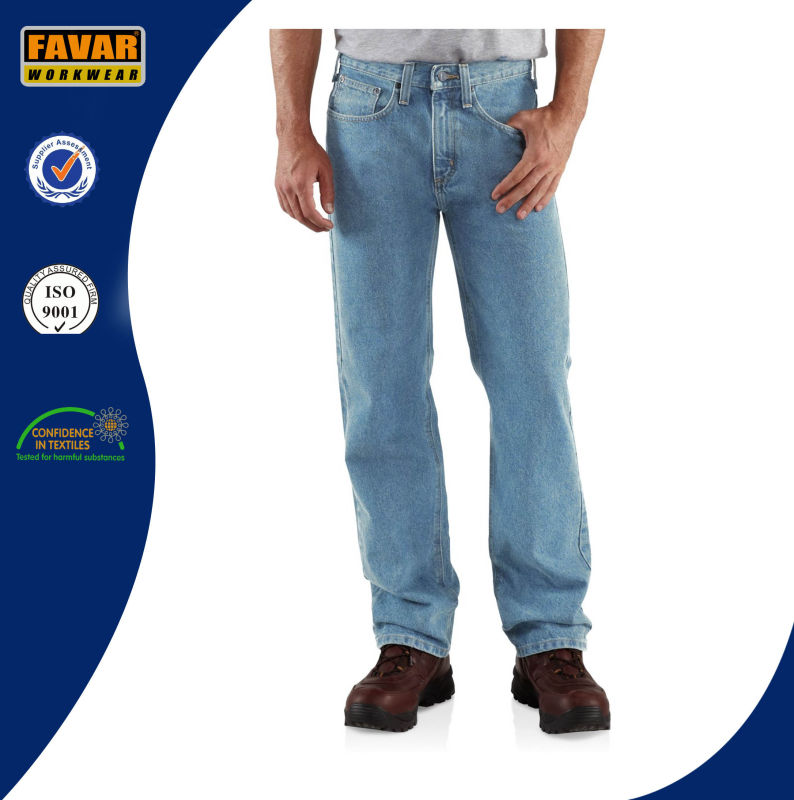 Mens Straight Leg Relaxed Fit Work Jeans