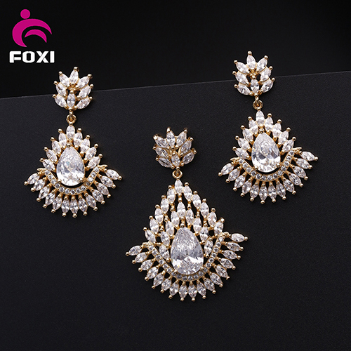 Designer Cubic Zircon Earring Set CZ Wedding Wear Jewelry Sets