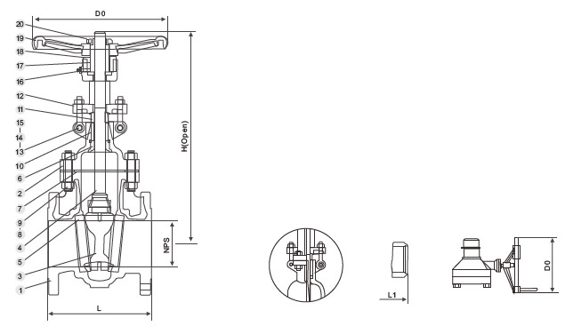 API6d 150lb 300lb 600lb Cast Steel Gear Operation Gate Valve