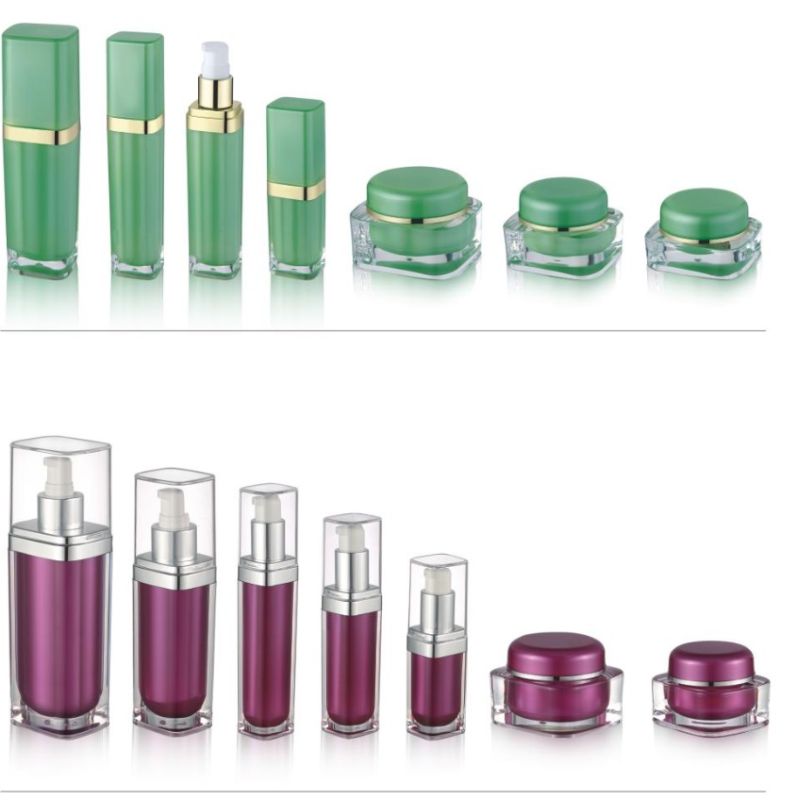 Acrylic Square Jars and Bottles for Cosmetic Packaging