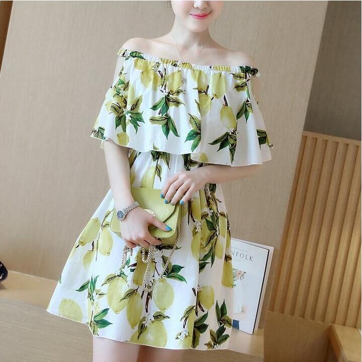 Summer Sleeveless Fresh Lemon Lovely Girl's Dress