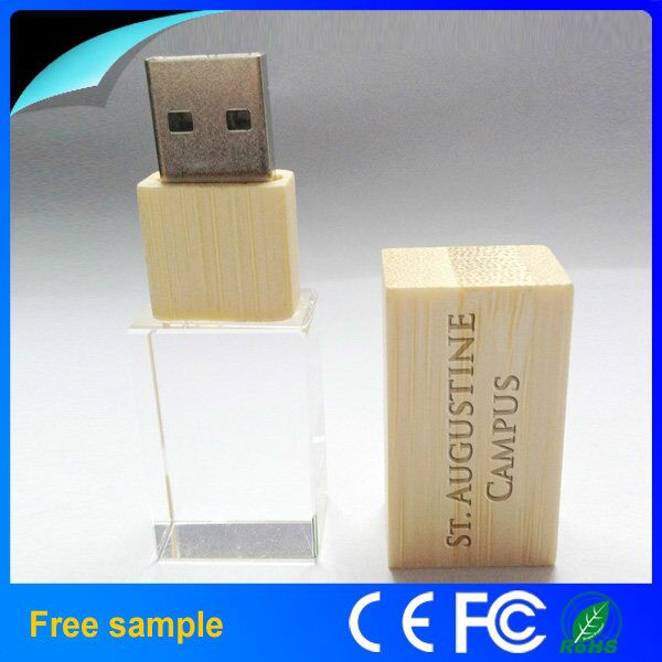 2016 Hot Selling Wooden Crystal USB Flash Drive with 8GB