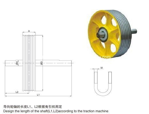 Elevator Parts, Nylon/Cast Iron Elevator Deflector Sheave, Traction Sheave (OS13)