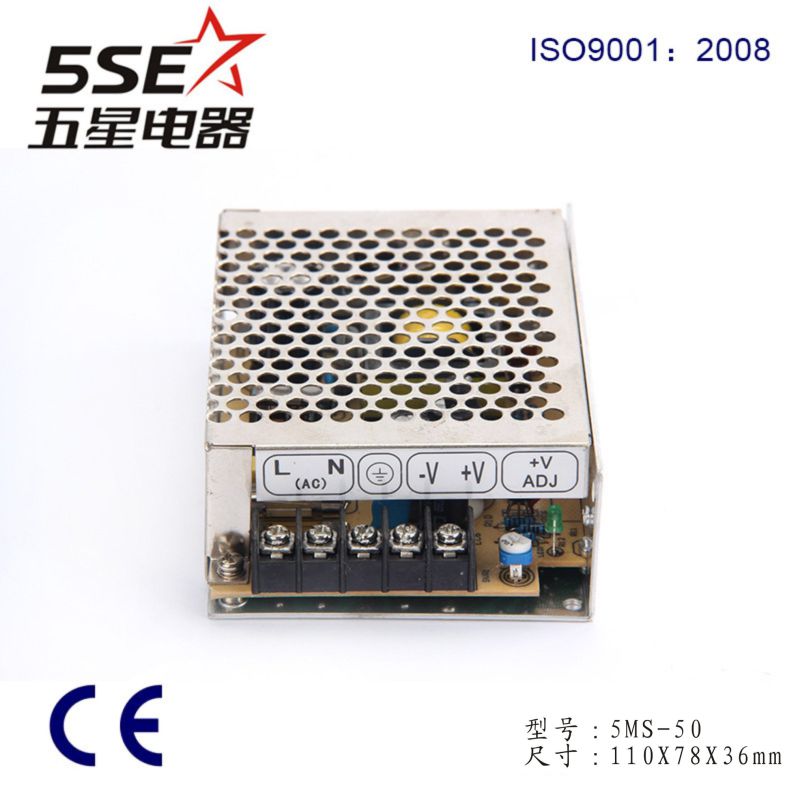 Mini Size 5V 10A 50W Ms-50-5 AC to DC 110V/220V Switching Power Supply with Ce RoHS Approved