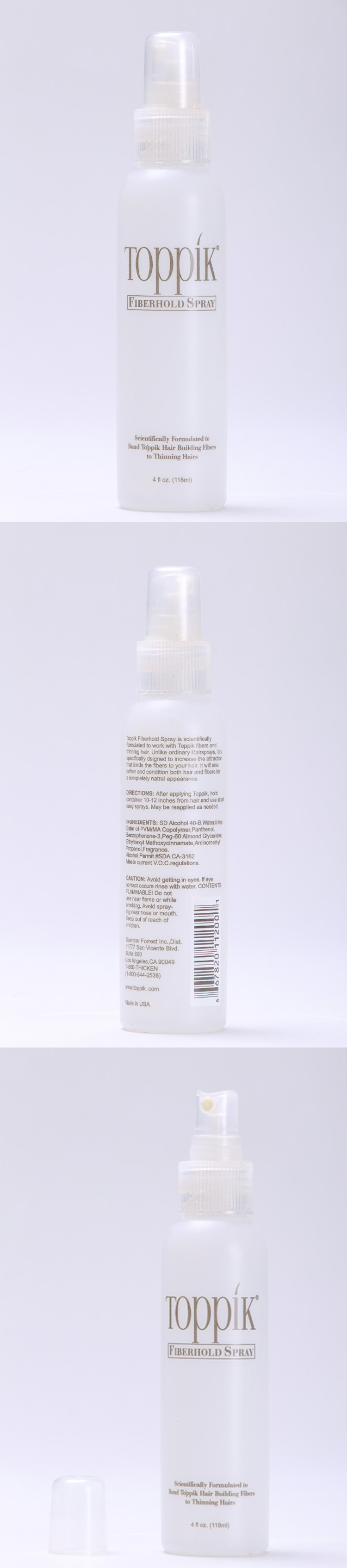 Toppik Fiber Hold Hair Spray for Locks in Hair Building Fibers 118 Ml