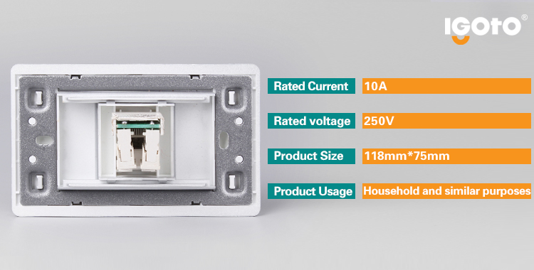 Silver Color Data Socket for Latin American Market