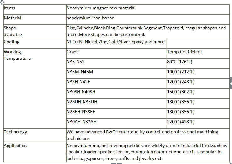 ISO/Ts16949 Certificated Permanent Neodymium Magnet with High Power