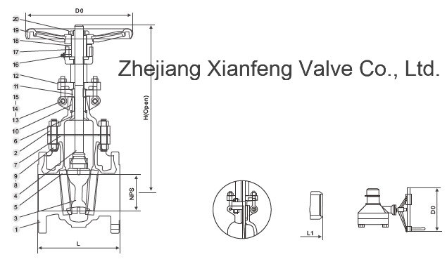 Industrial Usage Cast Carbon Steel Wcb Flange End Gate Valve