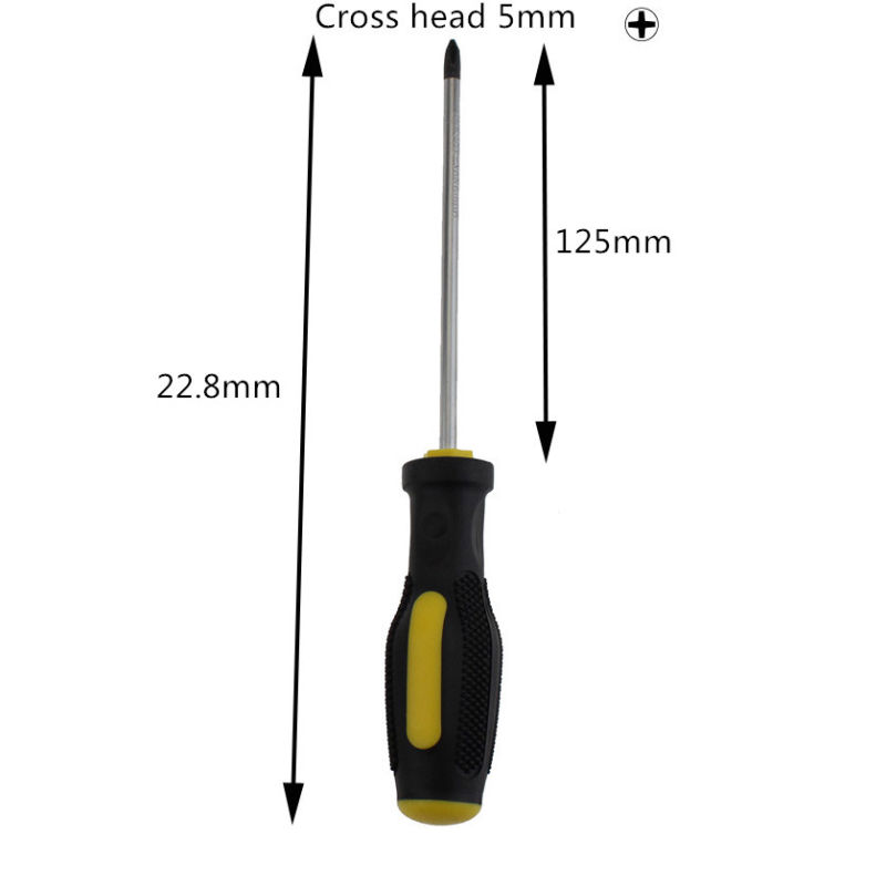 5X125mm Magnetic Tip Cr-V Philipshead Screwdriver with Double Color TPR Handle