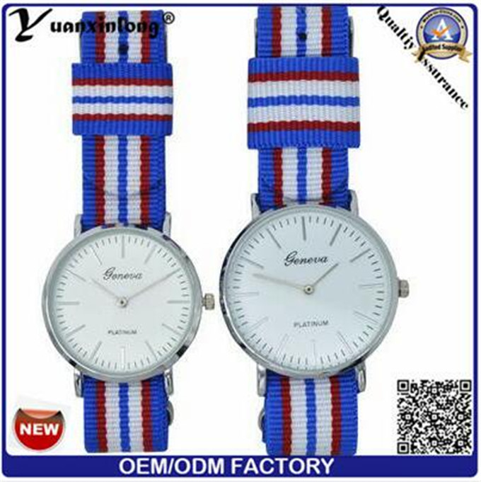 Yxl-547 OEM Logo Nylon Watch Many Color Band Man Wrist Watches Luxury Quartz Couple Watch