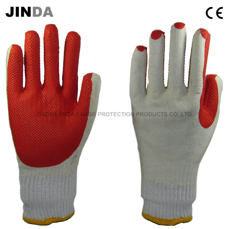 Rubber Sheet Coated Yarn Liner Labor Protective Working Gloves (R001)