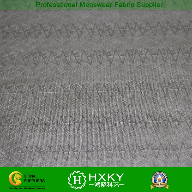 Wave Type Embossing Poly Taffeta Fabric for Casual Jackets