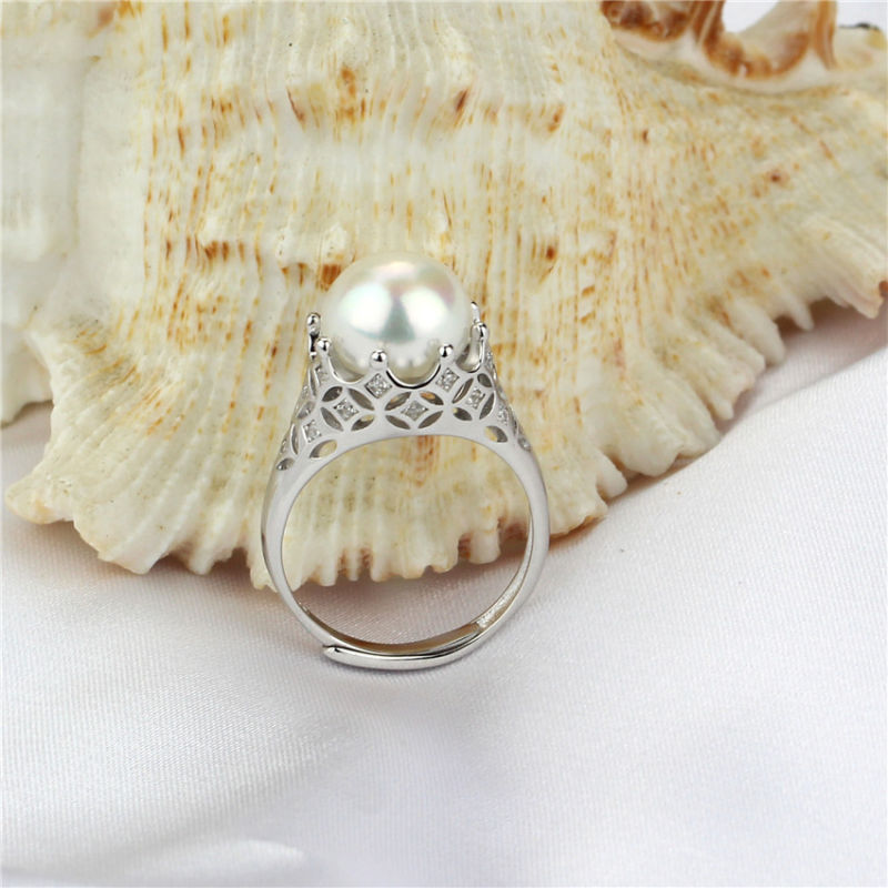 11-12mm AAA Grade 925 Sterling Silver Cultured Freshwater Pearl Ring Design