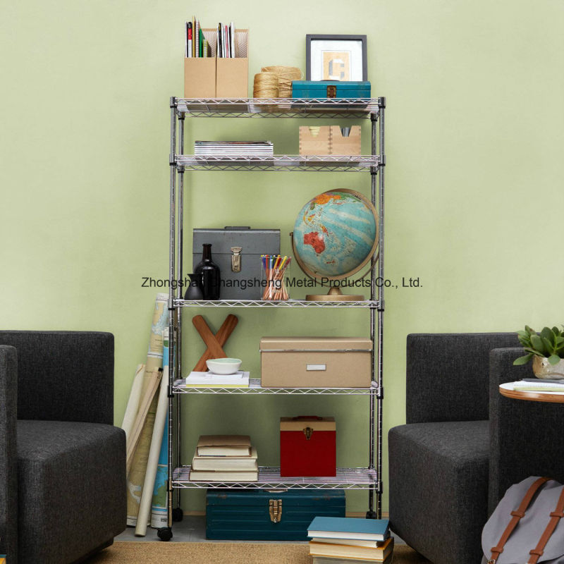 Multi-Functional Home Storage Metal Wire Shelf with Wheels