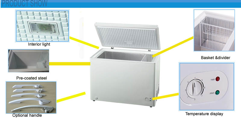 100L-420L Top Open Solid Door Deep Chest Freezer