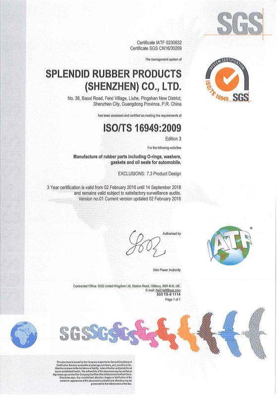 Rubber Sealing Ring with ISO SGS