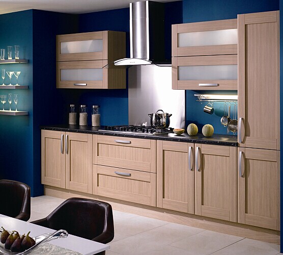 Customized PVC Vacumn Kitchen Cabinets Cupboard for Hotel Project