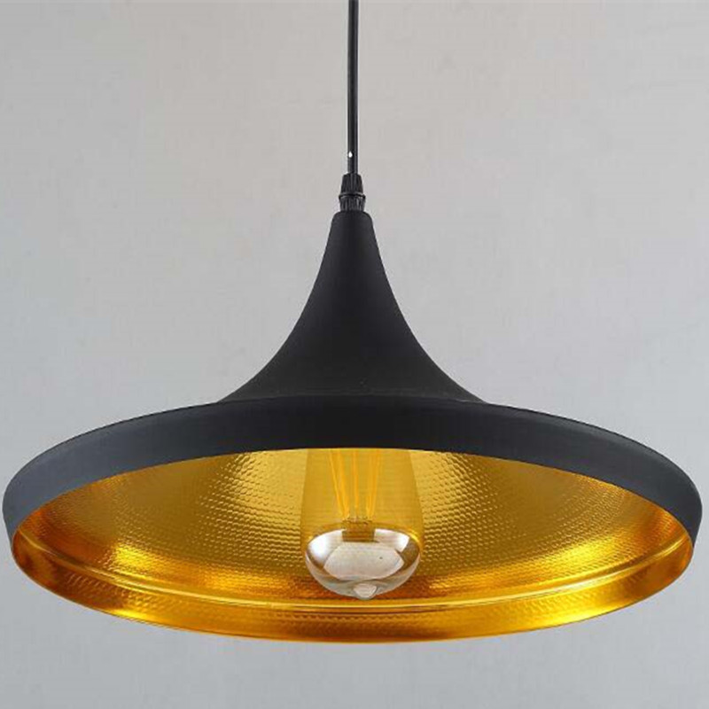 Simple Antique Matt Black Single-Head Aluminum Pendant Lamp