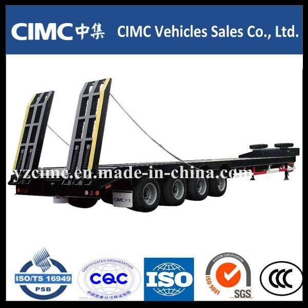 Cimc 3 Axle 70 Tons Heavy Duty Equipment Transport Low Bed Trailer for Algeria