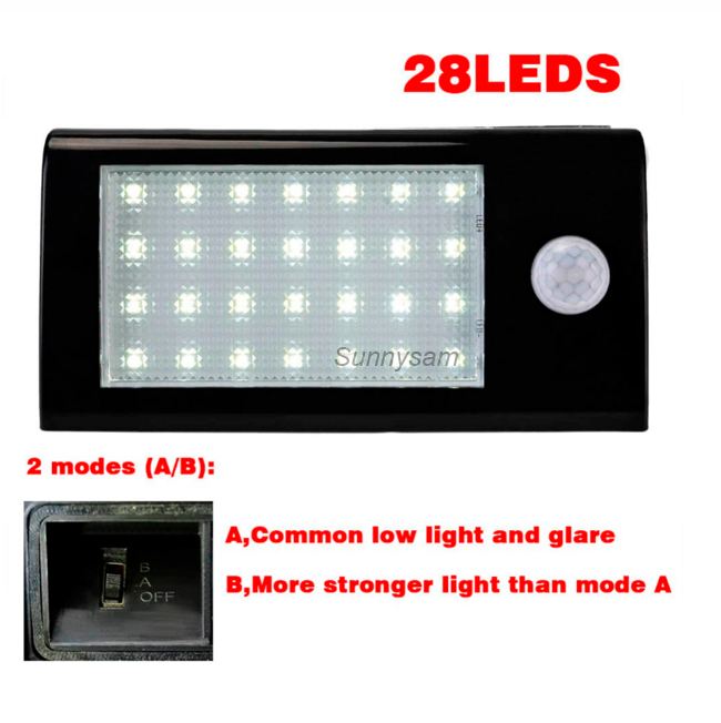 IP65 28 LED Solar Outdoor Light with Motion Sensor for Garden Fence