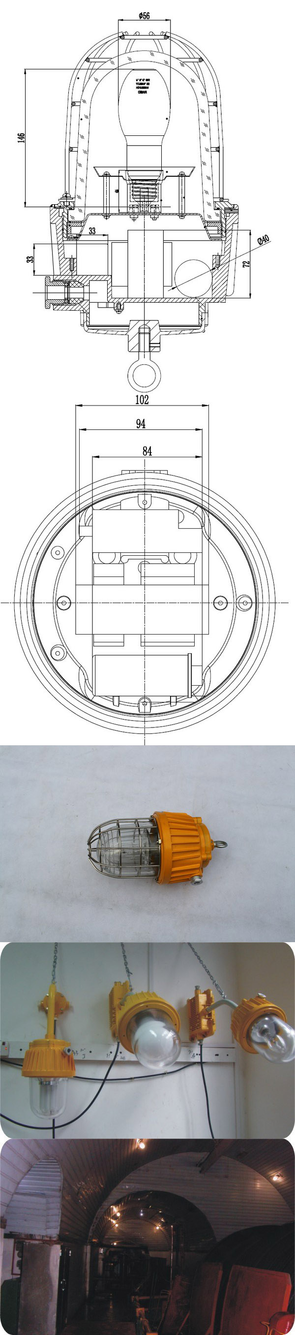 Mine Tunnel Light/Mining Lamp/Explosion Proof Tunnel Lamp Dgs70/127b (E)