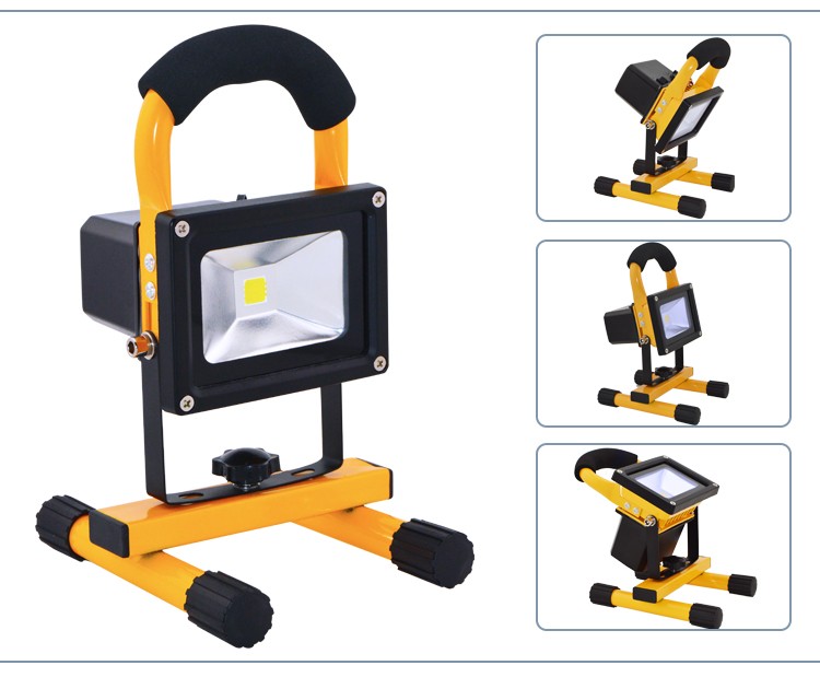 Top Quality High Efficiency Portable Rechargeable LED Flood Light 10W