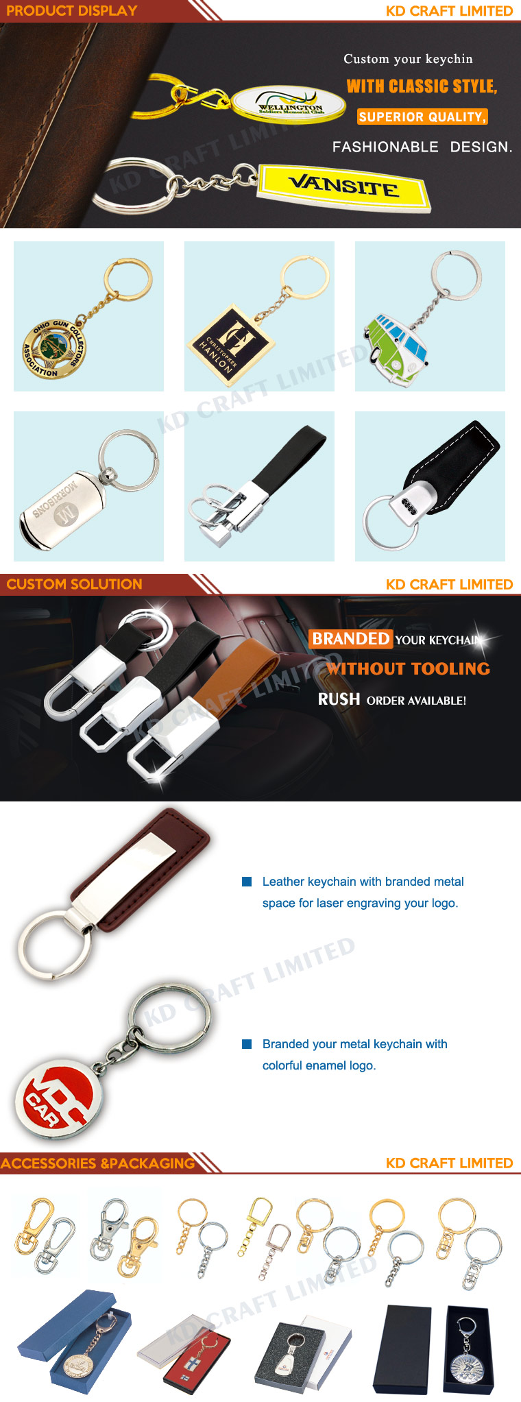 China Special Design Personal Genuine Leather Key Chain in High Quality