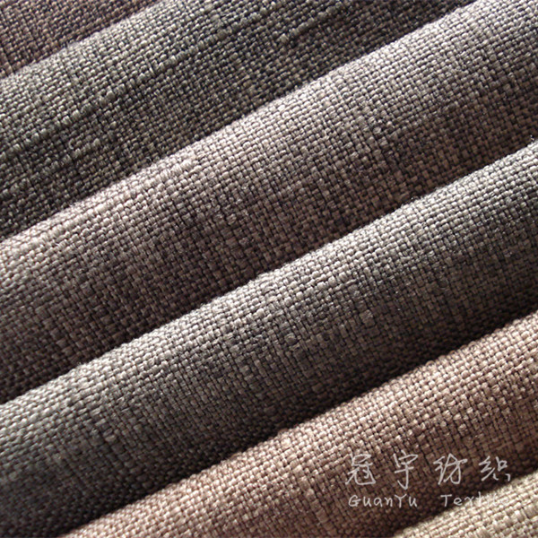 Oxford Compound Linen Fabric with Knitted Backing for Home Upholstery