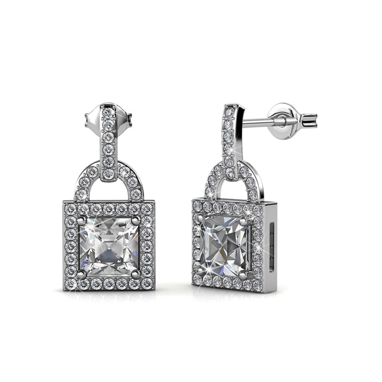 Destiny Jewellery Crystal From Swarovski Sweet Lock Earrings