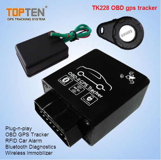 OBD2 Car GPS Tracker with Wireless Relay Stop Restore The Engine, Monitor Voice Tk228-Ez